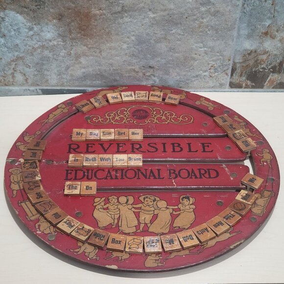 Vintage Cress Reversible Educational Board Cressco Educational Board Spelling Co - Picture 6 of 14